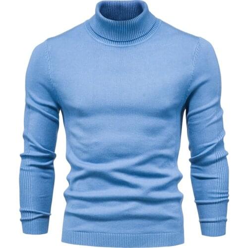 Turtleneck Sweater Mens Fall/winter Casual Knitwear Solid Color All-match Bottoming Shirt Harajuku Top Korean Clothes