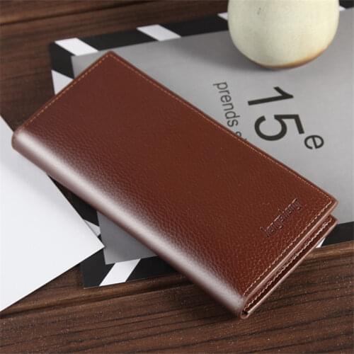 Lkeep PU Leather Wallet Male Slim Mens Luxury Long Zipper Clutch Black Card Slot Money Bag Male Purse