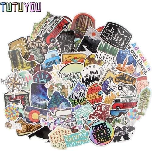 PC290 67 pcs/set Outdoor Scrapbooking Stickers Decal For for Guitar Laptop Luggage Car Fridge Graffiti Sticker