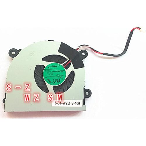 WZSM new Laptop cpu cooling fan for MSI S6000 X600 for CLEVO 7872 C4500 AB6505HX-J03 AB6605HX-J03 6-31-W25HS-100 BS5005HS-U89