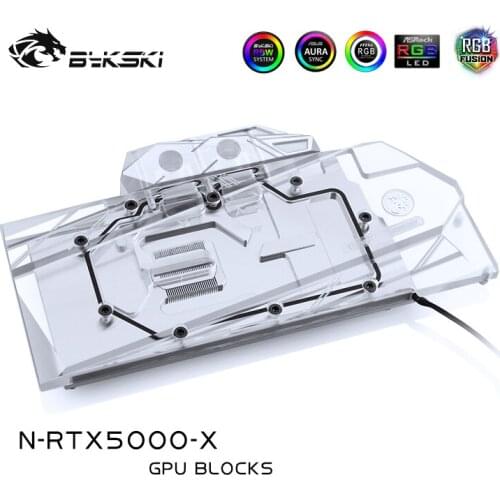 Bykski Water Block use for LeadTek RTX5000 / RTX8000 Full Cover Copper Radiator Block/3PIN 5V RGB / 4PIN 12V RGB