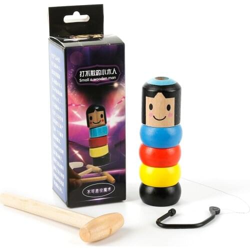 1set Immortal Daruma Unbreakable Wooden Magic Toy Magic Tricks Close Up Stage Magic Props Comedy Mentalist Fun Toy Accessory
