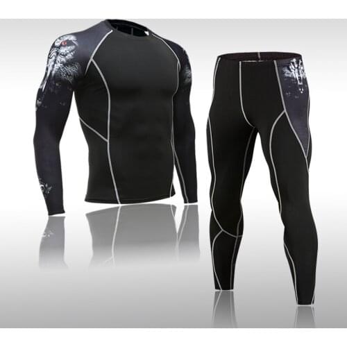 High-End Quality Autumn And Winter Mens Warm Clothing Track And Field Compression Exercise Quick-Drying Underwear Jogging Suit