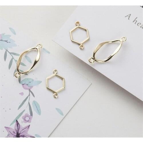 10pcs/lot New Creative Geometric Charms Connectors For DIY Fashion Earrings Double Hole Hangings accessories jewelry making