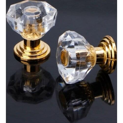 10PCS Diamond Shape Crystal Glass Cabinet Knob Drawer Pull Handle For Jewelry Box