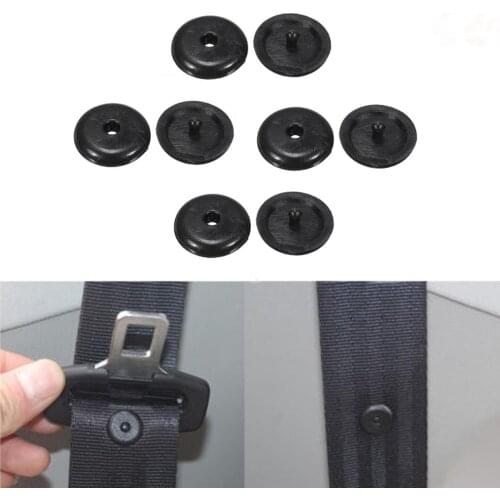 100Pairs 16mm Car Seat Belt Stopper Button Universal Limit Safety Buckles Retainer Black Car Parts Fastener Auto Accessories