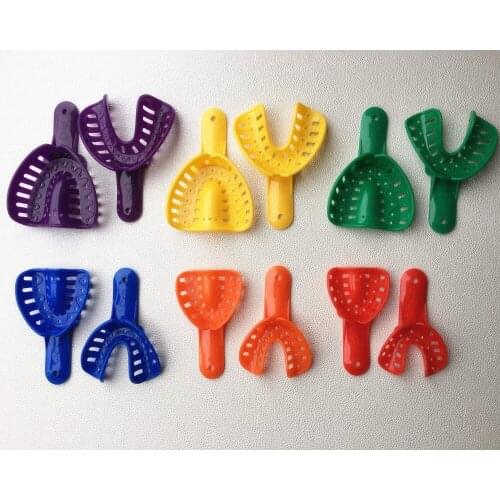 12pcs Color Dental Materials Plastic Impression Trays for Adult and Children As Shown In Picture