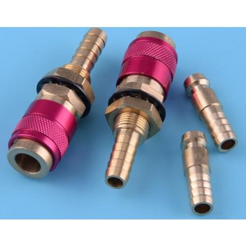2pcs M8 Red TIG Welding Torch Water Cooled & Gas Adapter Quick Connector Fitting