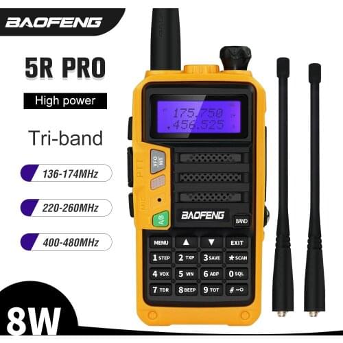 2021 Baofeng Walkie Talkie UV-5R Pro Two Way Radio Powerful Portable CB Radio Transceiver Dual Band Ham Radio for Hunting Forest