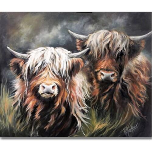 Diamond Painting Yak Cow Full Square/Round Drill 5D Daimond Painting Embroidery Cross Stitch Crystal Mosaic Highland Cow Picture
