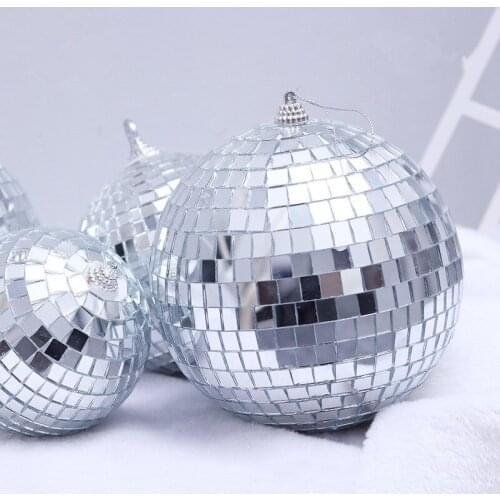 Amawill 3cm 5cm 6cm 8cm Christmas Ball Ornaments Mini Reflective Glass Rotating Mirror Ball New Year DJ Disco Party Decor Favor