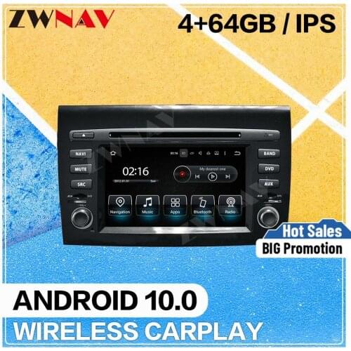 4+64G Android 10.0 Car multimedia Player for Fiat Bravo 2007 2008 2009-2012 GPS Navigation audio radio auto stereo IPS head unit