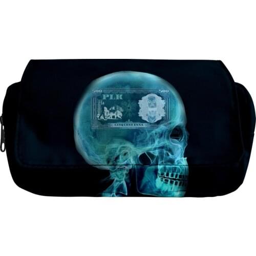 PLK School large clutch bag, suitable for girls, boys, teenagers, cute double Kawaii bag, college