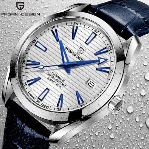 PAGANI Design Automatic Mechanical Watches Mens 100M Waterproof Fashion Leather Diving Watch Sapphire Glass Luxury Brand Watch