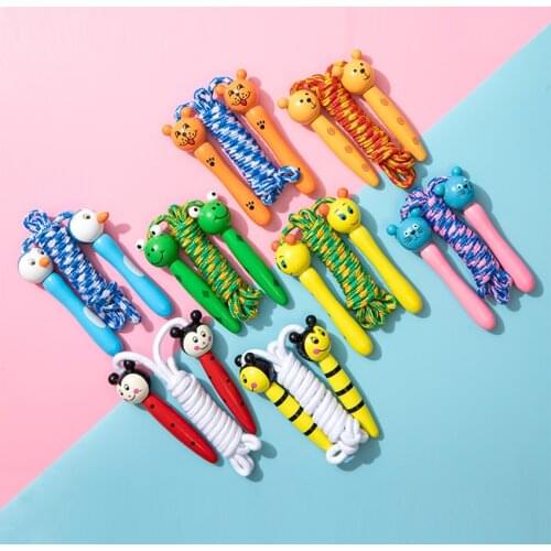 Kids Jump Rope Wood Handle Lovely Cartoon Skipping Rope Sport Bodybuilding Finess