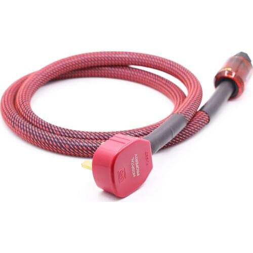 Hifi Silver Plated AC power cable With UK Power Plug C-046 IEC Female connector Power Plug Schuko Power Cord Cable