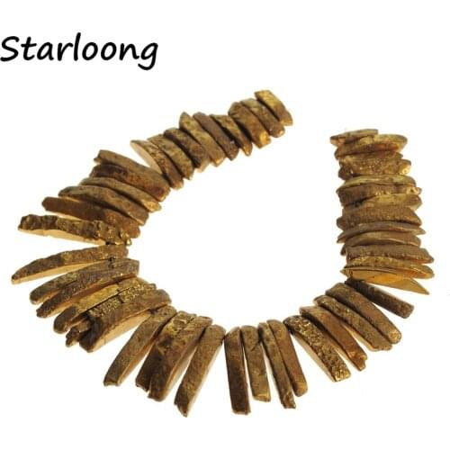 Matt Titanium Rough Rainbow Crystal Quartz Healing Spike Point Chip Drilled Stick Beads Loose Strand Beads for Jewelry Making