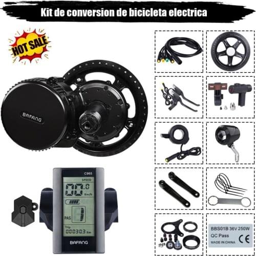 EU US RU no taxes Bafang BBS02B 36V 500W Ebike Motor with C965 LCD bafang mid drive Electric Bike conversion kits