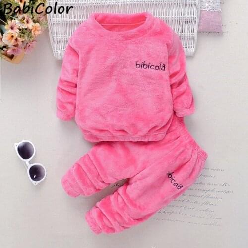 Baby Girl Clothes Pajamas Set Flannel Fleece Infant Toddler Lace Collar Pajamas Warm Kids Sleepwear Home Suit Winter Spring Fall