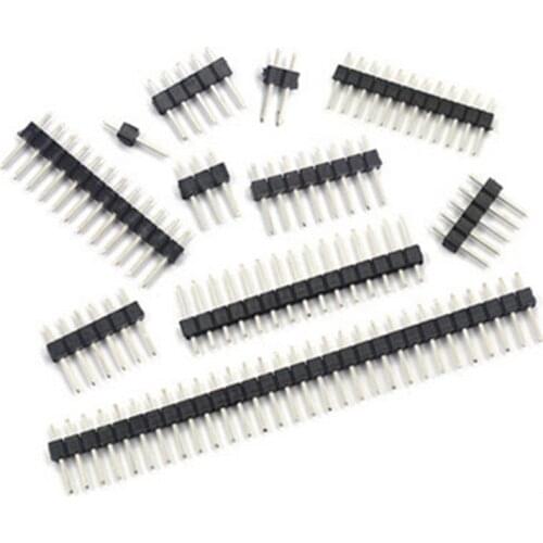 2.54mm Male Single Row pin header, Pin Connector, 2/3/4/5/6/7/8/9/10/12/14/15/20/40 Pins