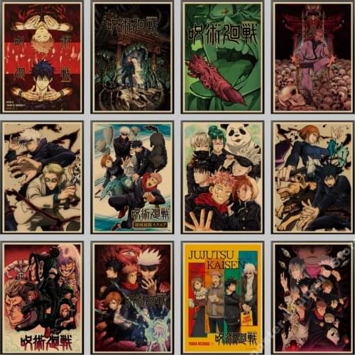 Anime Jujutsu Kaisen Posters Kraft Paper Vintage Poster Wall Art Painting Study Home Living Room Decoration Pictures