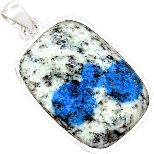 Genuine K2 Blue Pendant 925 Sterling Silver, 38.5 mm, AP6874