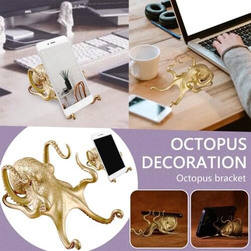 Octopus Ornaments Animal Shape Stand Rack Can Support Mobile Phone, Pen Home Living Room Study Office Decor Ornaments #G3