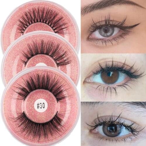 1 Pairs 3D Eye Lashes Handmade Soft Natural Long Imitation Mink False Eyelashes Women Make Up Tools Eyelashes Extension