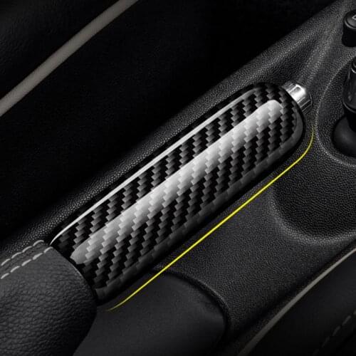 Real Carbon Fiber HandBrake Handle Parking Brake Cover Trim fit For Mini Cooper Cluman R56 R57 R58 R59