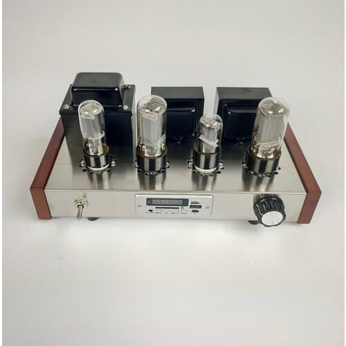 With radio USB MP3 decoder 6h9c+6p3p tube power amplifier. Output power 7W，Frequency response 13Hz-33kHz, SNR above 90dB