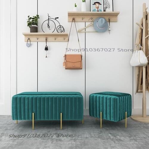 Nordic Living Room Small Sofa Foot Single Stool Pier Cloakroom Shoes Changing Stool Clothing Store Trying Shoes Low Stool