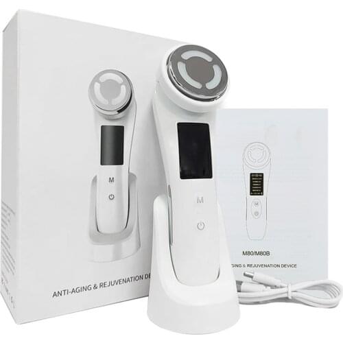 EMS Facial Massager LED light therapy Sonic Vibration Wrinkle Removal Skin Tightening Hot Treatment Skin Care Beauty Device