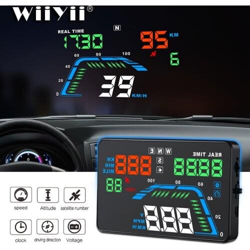 WIIYII hud display car Q7 gps speedometer car for mirror hud Car Bike Motorcycle Auto Accessories Windshield Projector Alarm