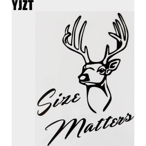 YJZT 10.5CM×14.4CM Animal Deer Size Matters Vinyl Decal Car Sticker Black/Silver 13F-0125
