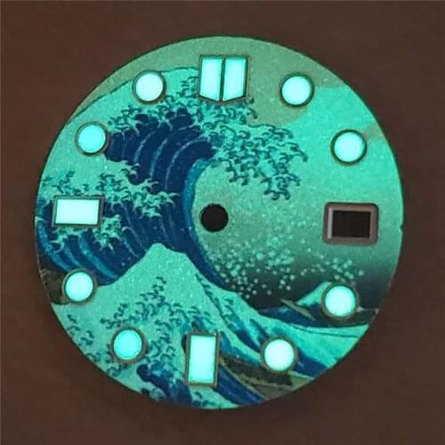 28.5mm Green Luminous Watch Dial for NH35 NH36 Automatic Movement