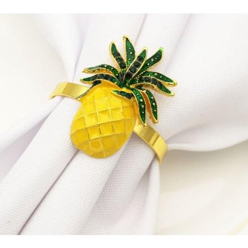 12pcs Hotel set-up yellow pineapple napkin buckle napkin ring