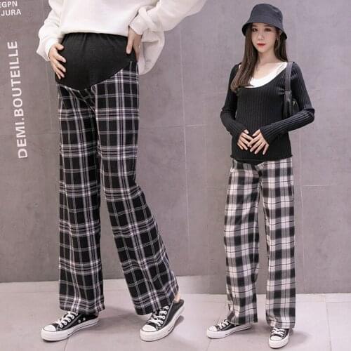 2021# Maternity Pants Spring Autumn Casual Pants Loose Comfy Belly Support Pants Elastic Waist Maternity Trousers