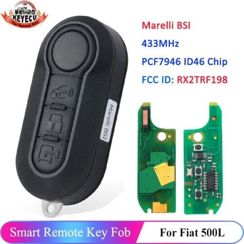 KEYECU RX2TRF198 PCF7946 433MHz Car Remote Key for Fiat 500L Ducato for Citroen Jumper for Peugeot Boxer 2008-2015 Marelli BSI