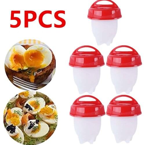 5PC/3PC/1PC/Set Egg Poachers Cooker Silicone Non-Stick Egg Boiler Cookers Pack Boiled Eggs Mold Cups Steamer Kitchen Gadgets
