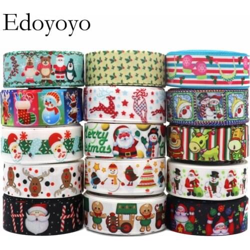 5 Yards 7/8' 22MM Christmas Day Printed Grosgrain Ribbons For Hair Bows DIY Handmade Materials Y2020091102