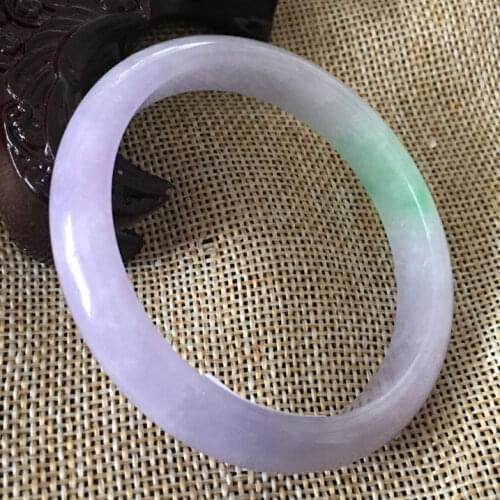 55mm Certified (Grade A)100% Natural Lavender Jadeite JADE Bracelet Bangle 59945