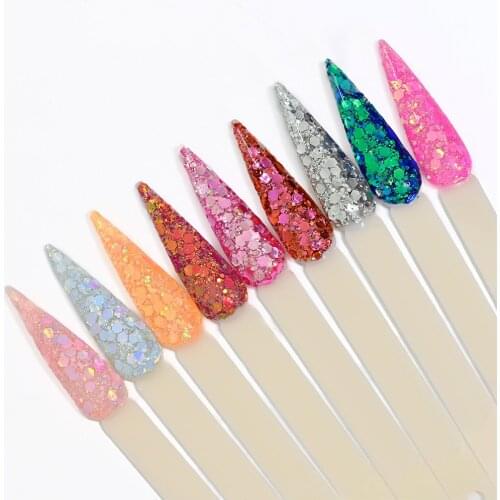 9Colors 1Oz Acrylic Powder Professional Unique Combination Infiltration Powder Mix Glitter Acrylics Powder For Nail Extension30g
