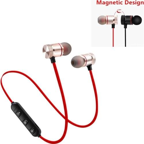 Wireless Bluetooth Earphones Metal Magnetic Stereo sports Bass Cordless Headset Earbuds With Microphone headphones for all phone