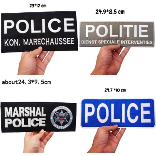 LARGE POLITIE DIENST SPECIALE INTERVENTIES Embroidered Patches WITH HOOK BACKING
