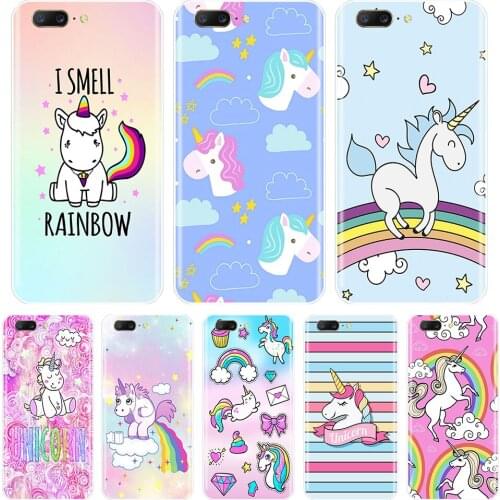 Phone Case For OnePlus 3 3T 5 5T 6 6T Soft TPU Silicone Cute Rainbow Unicorn Painted Back Cover For One Plus 6 6T 5 5T 3 3T