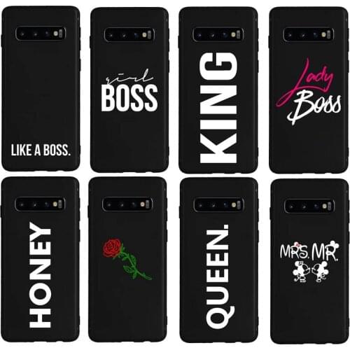 Luxury Lady Boss Mrs Mr Kiss Rose Soft Cover Silicon Case For Galaxy Samsung S8 S8 Plus S9 S9 Plus Note 8 9 Coque Phone Case