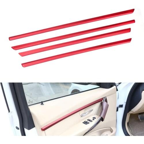 CITALL 4pcs Red Interior Door Molding Strip Trim Cover Fit For BMW 3 Series F30 F31 2013 2014 2015 2016 2017 2018