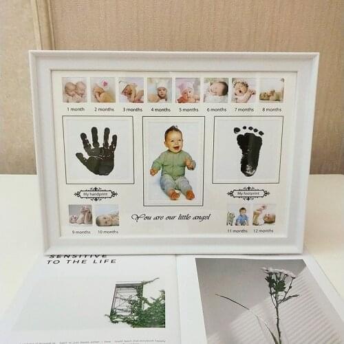 Baby Photo Frame DIY Handprint Footprint Makers Ink Imprint Picture Birthday Gift for Baby Wall Picture Frame Home Decorations