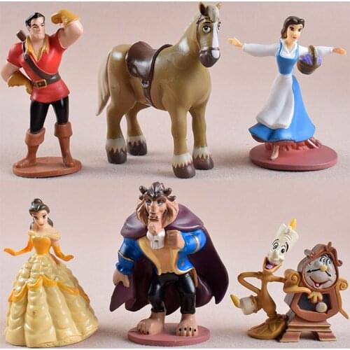 Disney Beauty And The Beast Cartoon Model Action Figure Anime Mini Model Decoration Collection Figurine Toys Gifts For Children