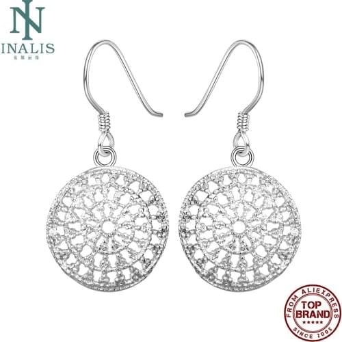 INALIS Simple Round Drop Earrings Womens Fashion Anniversary Party Exquisite Romantic Fashion Jewelry Trend Style Friend Gifts